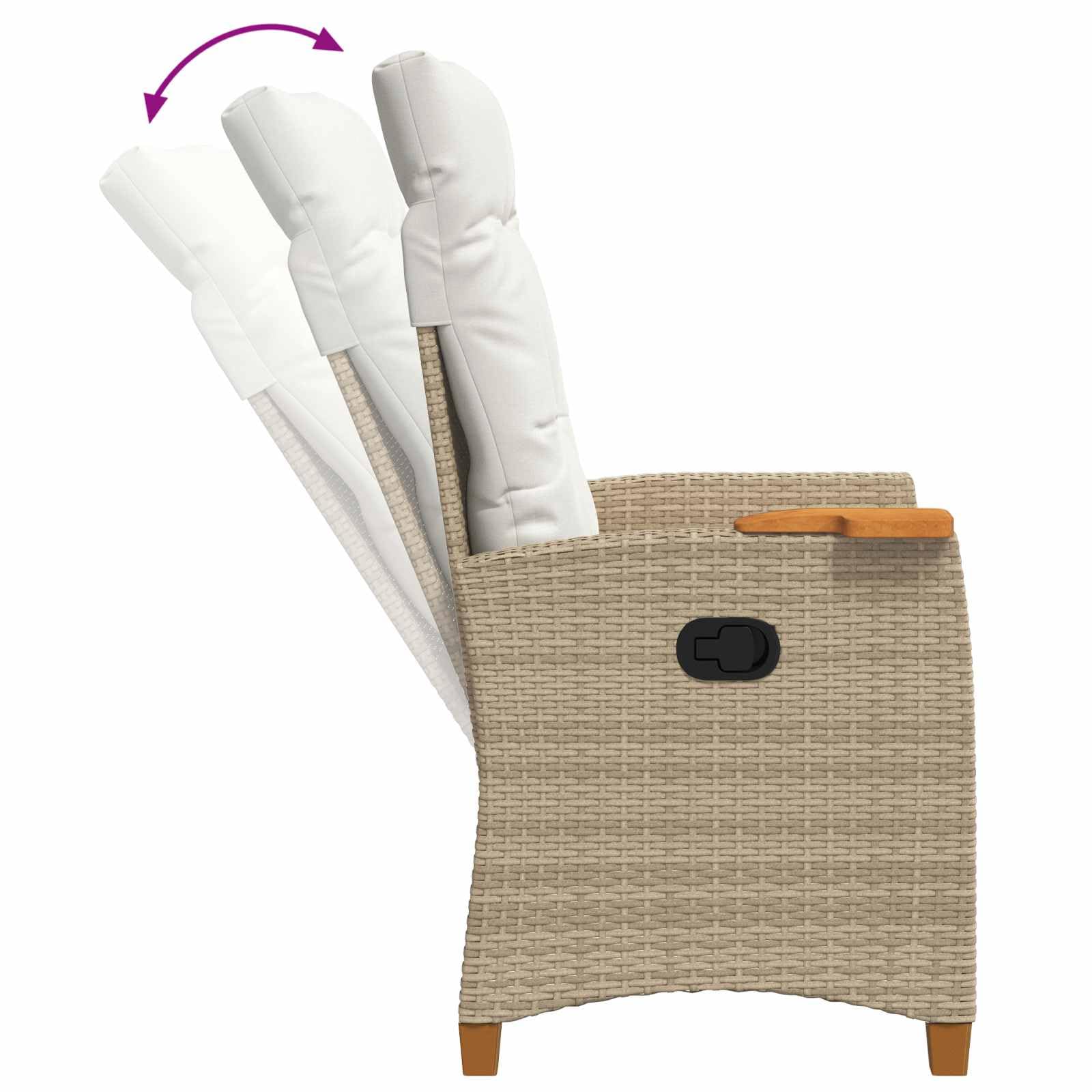 Regulowane krzesło ogrodowe polirattanowe 62 x 64 x 112 cm