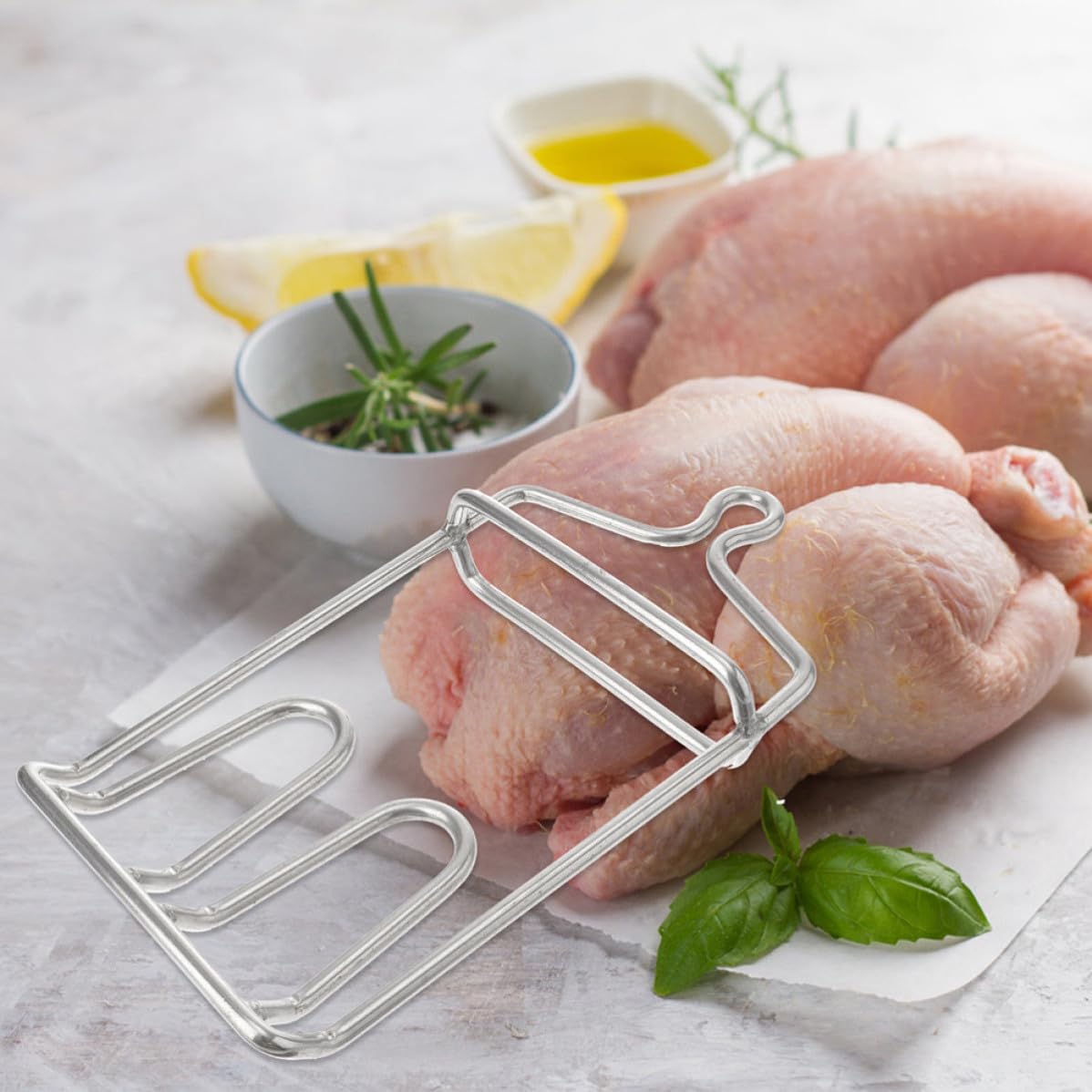 Luxshiny 2piezas Acero Inoxidable Cuchillas Resistentes para Colgar Carnes Pollo Cerdos Chuletas de Unidades para Carnicero Bbq Cocina Caza y Uso Doméstico
