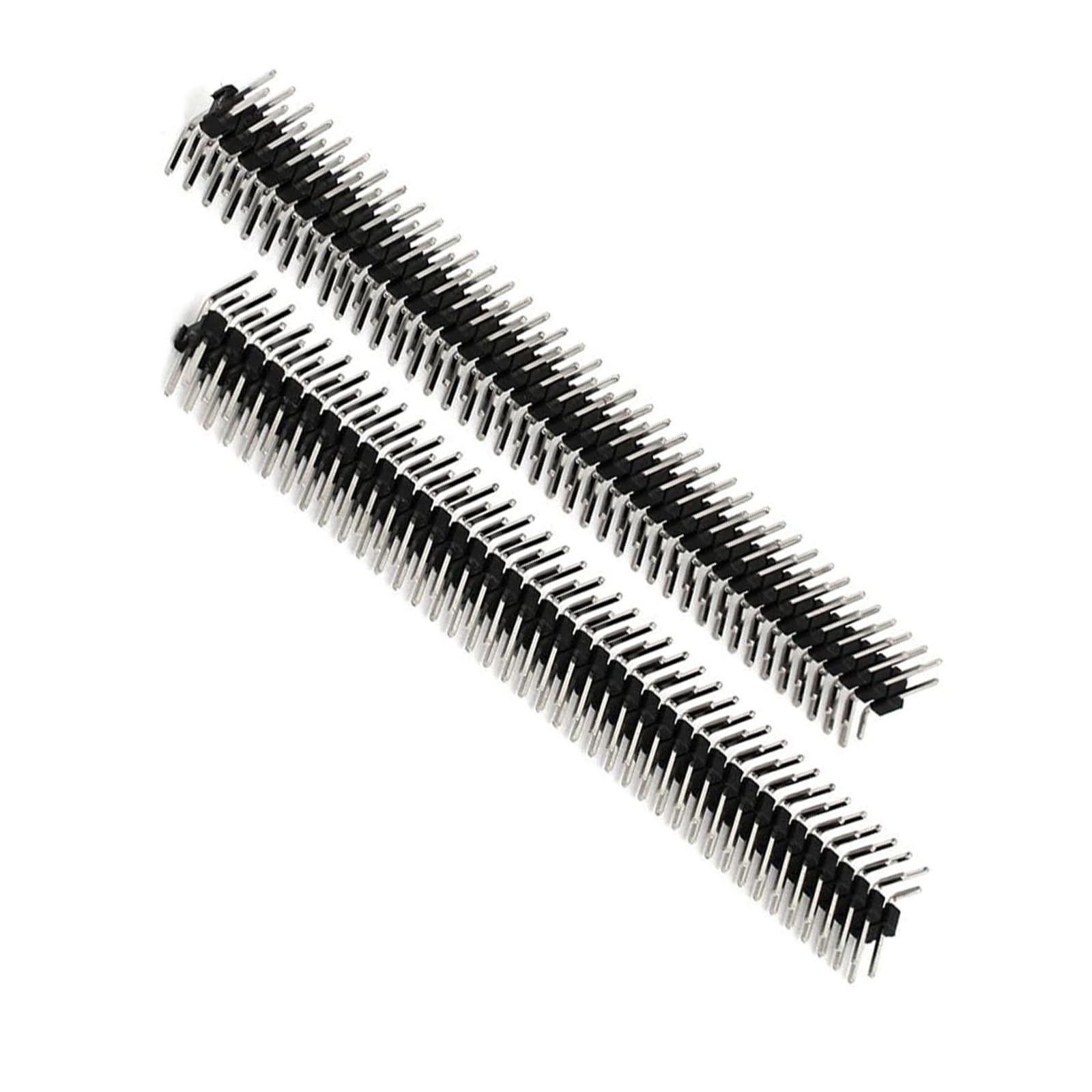 Unifizz 2.54mm Pitch Right Angle Double Row Male Pin Header 2x40P Bent Pin Circuit Connector for PCB Board Prototyping Pack of 10