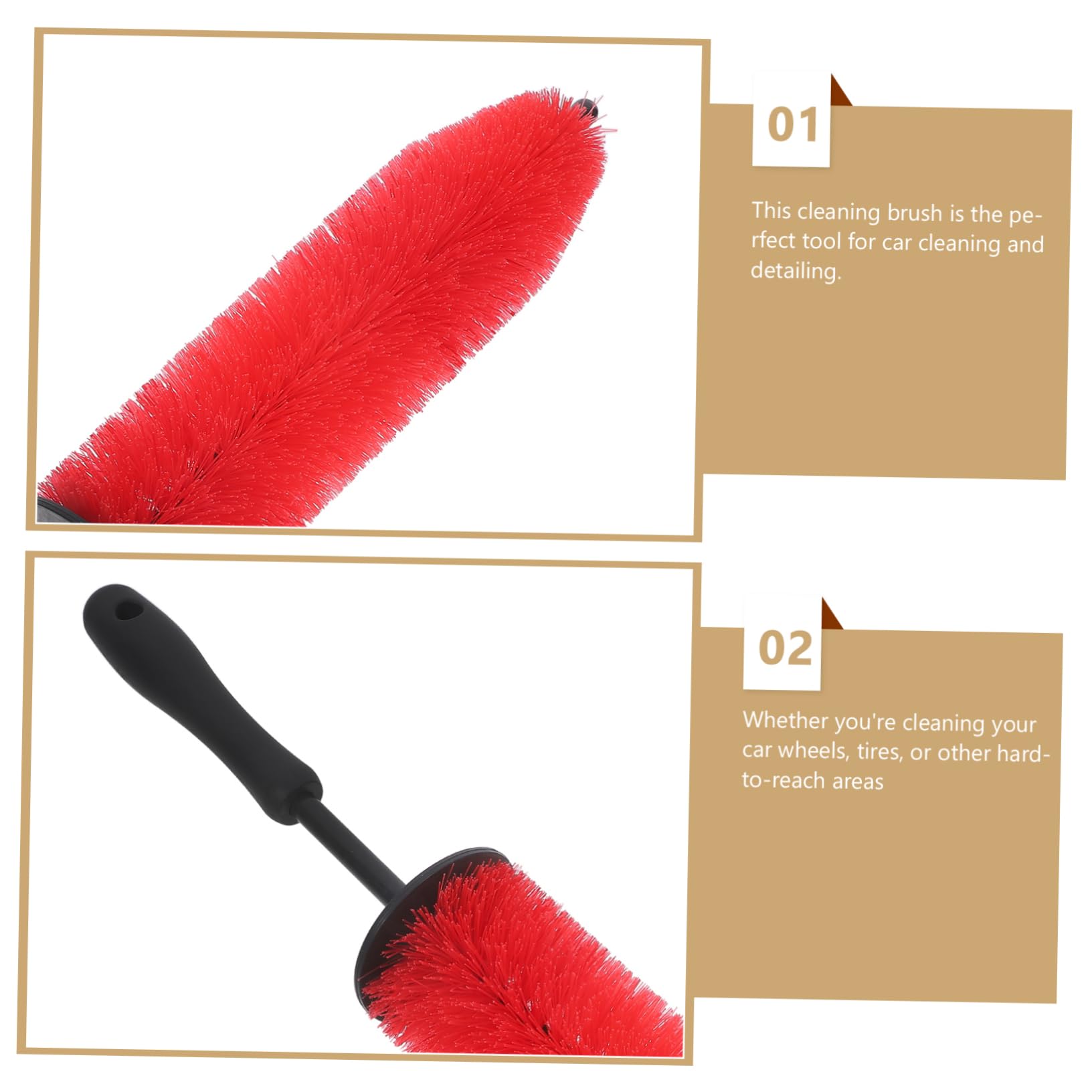 iplusmile 4pezzi Spazzola per Pulizia Cerchi Auto Pennello Ergonomico per Pulizia Pneumatici Design Comodo e sui Pneumatici Strumento Versatilper Lavaggio Auto e Cerchi