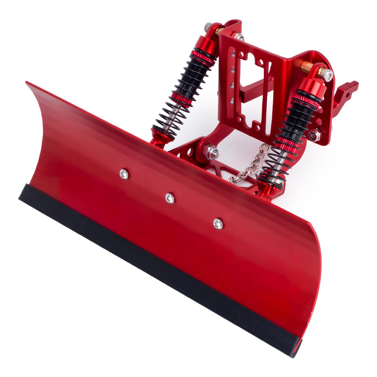 Aluminum Adjustable Snowplow Snow Sand Shovel Crawler Tools for 1/18 1/24 RC Car TRX4M SCX24 Upgrade Parts (Red)