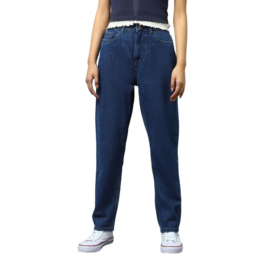 Flying Machine Women's Straight Fit Jeans| Solid | Mid Rise | Jeans for Woman in neutral