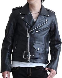 茶芯　渋さ最高　ダブルライダース　FREEDOM　TALON ダメージ加工　３４ Amazon.co.jp: フリーダムレザー