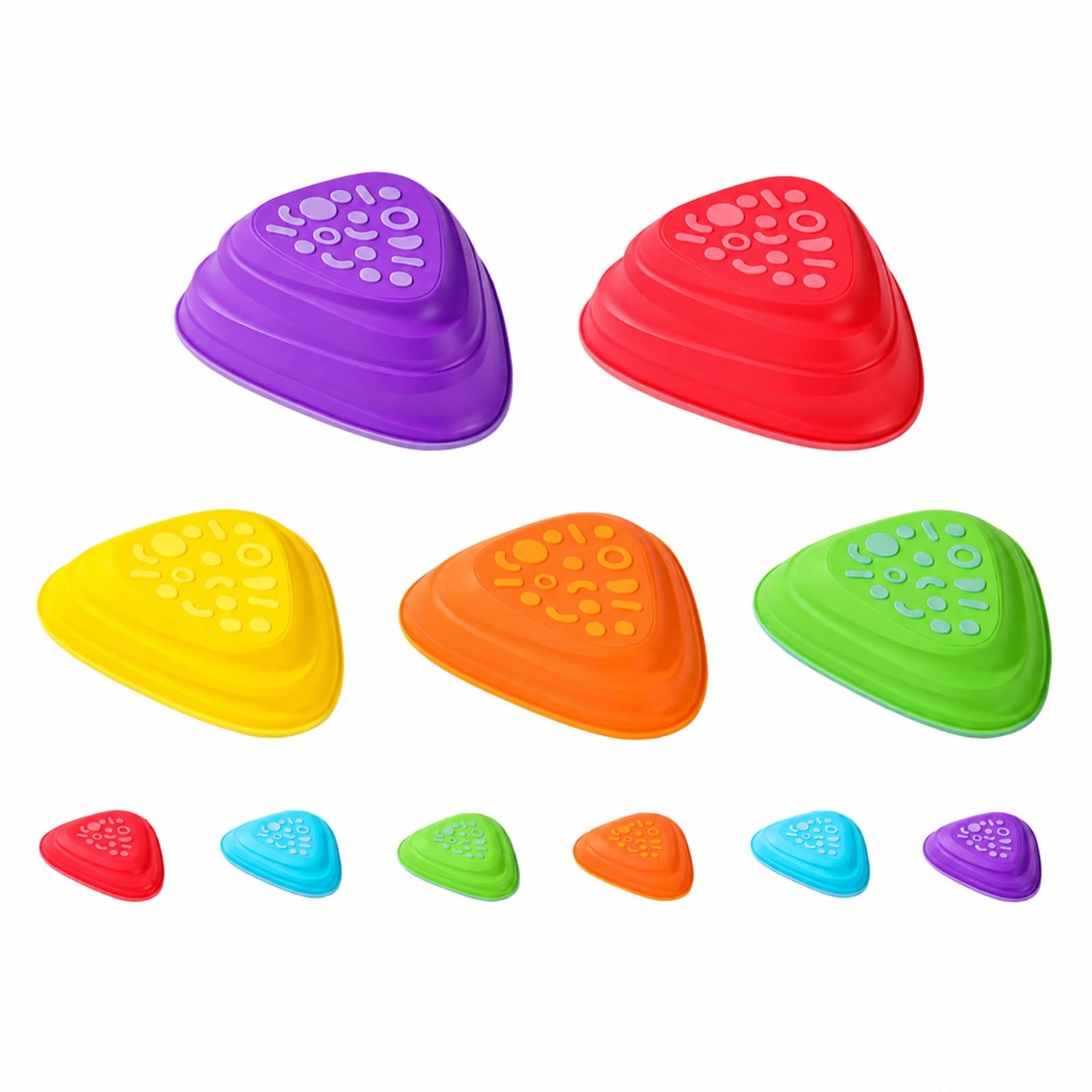 Almencla 11 Pezzi Blocchi per Percorso Ostacoli | In Plastica PP, Gioco di Equilibrio con Impilabili, Facile da Pulire, Pietre di Bilanciamento, per area giochi