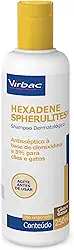 Virbac Hexadene Shampoo Spherulites Tratamento Piodermites para Cães e Gatos 250 mL