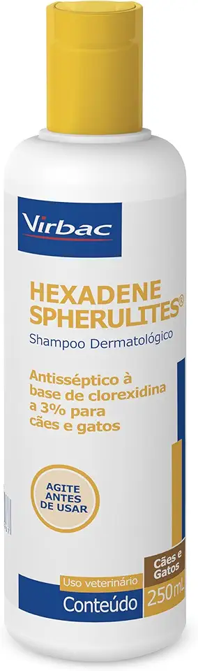 Virbac Hexadene Shampoo Spherulites Tratamento Piodermites para Cães e Gatos 250 mL