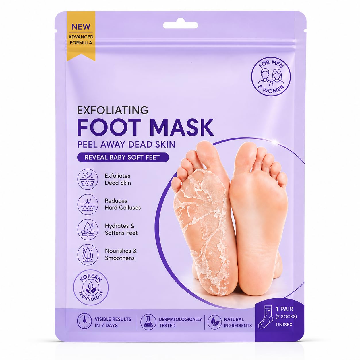 Peeling And Exfoliating Foot Mask Reduces Dry Skin And Hard Calluses Exfoliates Moisturizes Hydrates Feet Nourishing Foot Mask Fits Like Socks Unisex (Pack Of 1)-image-39