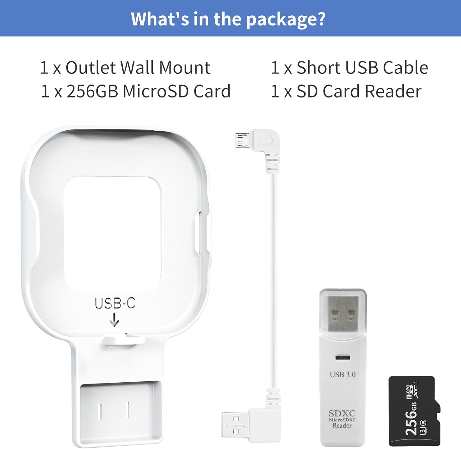 256GB MicroSD Card and Sync Module XR Mount, No-Drilling Mount for Blink Outdoor/Indoor Security Cameras, USB-C Cable, SD Card Reader (Sync Module XR Not Included)