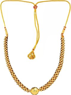 lila Traditional Wedding Maharashtrian Kolhapuri Thushi Saaj Thushi Mangalsutra Pendant Locket Necklace Set Jewellery For Women-picture-24