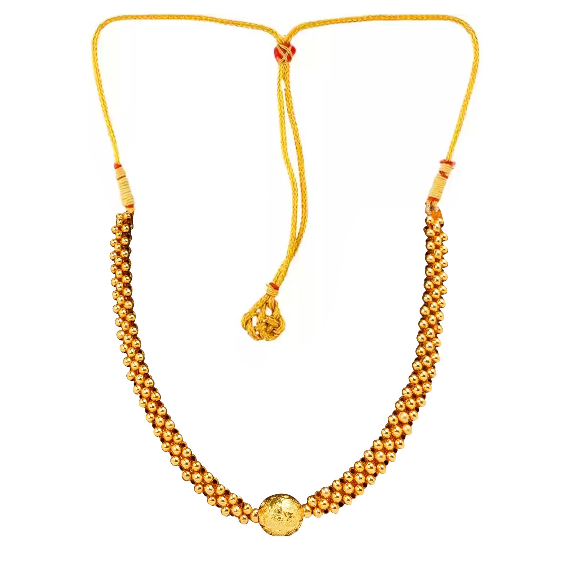 Traditional Wedding Maharashtrian Kolhapuri Thushi Saaj Thushi Mangalsutra Pendant Locket Necklace Set Jewellery (B0CK4WLH2B) Amazon Price History, Amazon Price Tracker