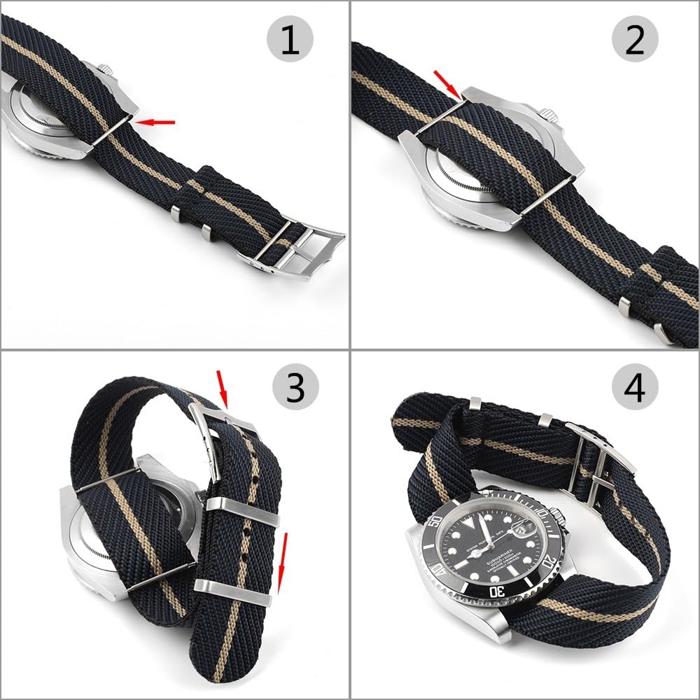 Bracelets élastiques en nylon tressé à boucle régl Bracelet de montre en Nylon bracelet de montre 20mm 22m sport bracelet intelligent accessoires de montre de remplacement bracelet de montre en nylon