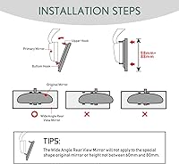 Vista 6 de Espejo universal con clip gran angular, plano HD, antirreflejo, tinte transparente, accesorios para automóvil, SUV, camiones, vehículos
