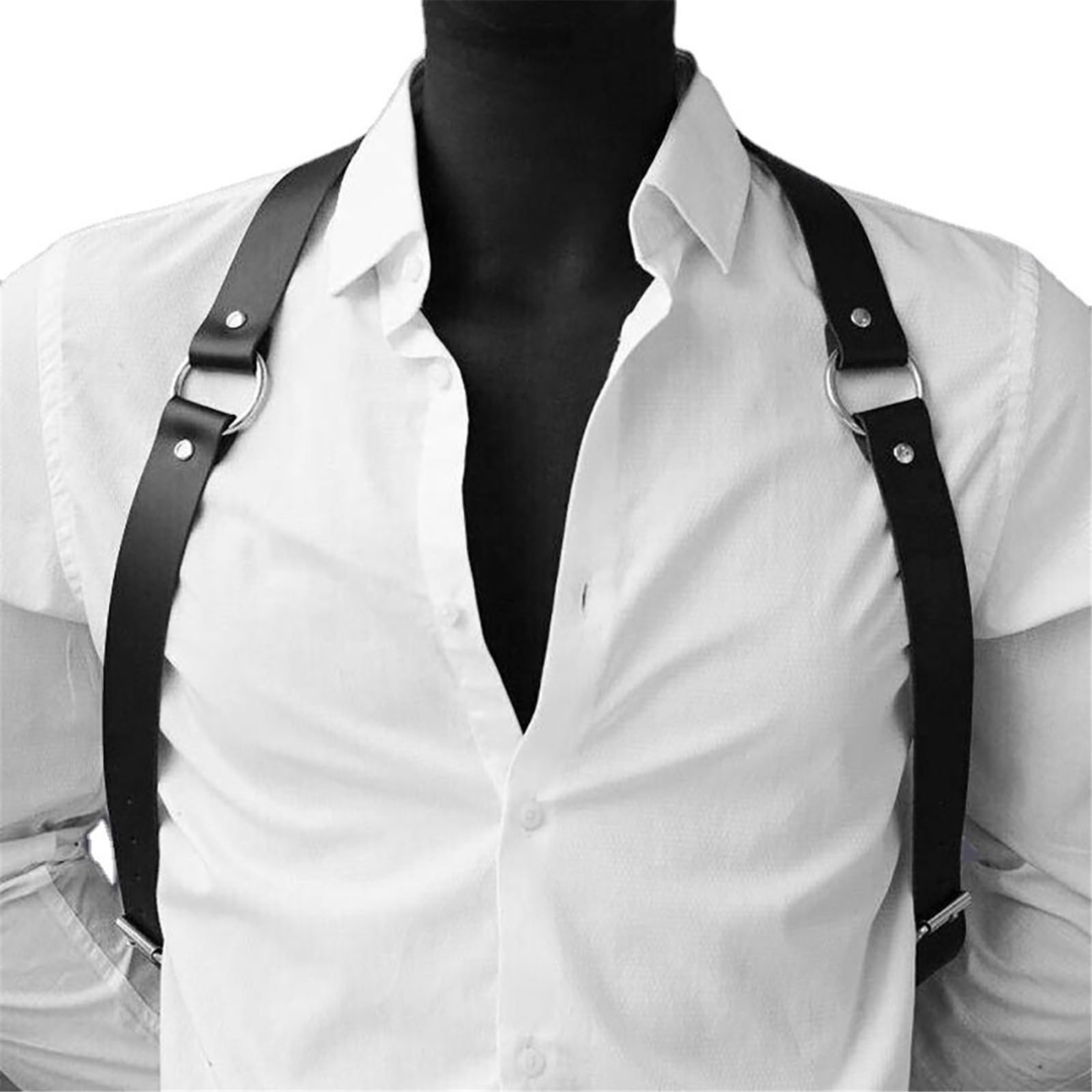 pumpumlia Punk Body Chain Adjustable Belt for Nightclub Harness Chest Chain Punk Male Chest Harness