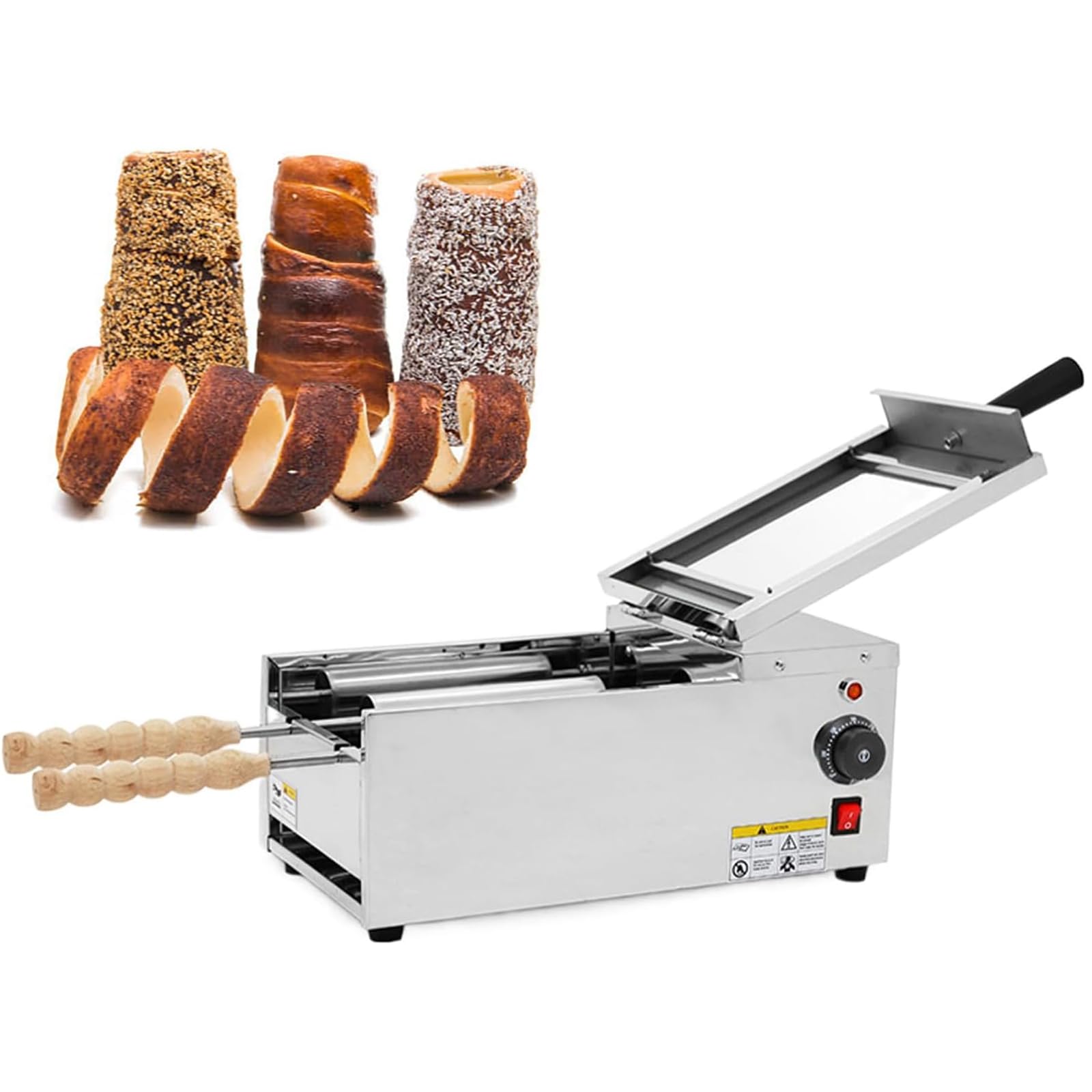 Machine électrique à Gâteaux Cheminée (chimney Cake) Pour Cônes, Four Professionnel Avec 2 Rouleaux En Acier Inoxydable, Température Réglable De 50 °c à 300 °c, Four à Cônes Pour Restaurant
