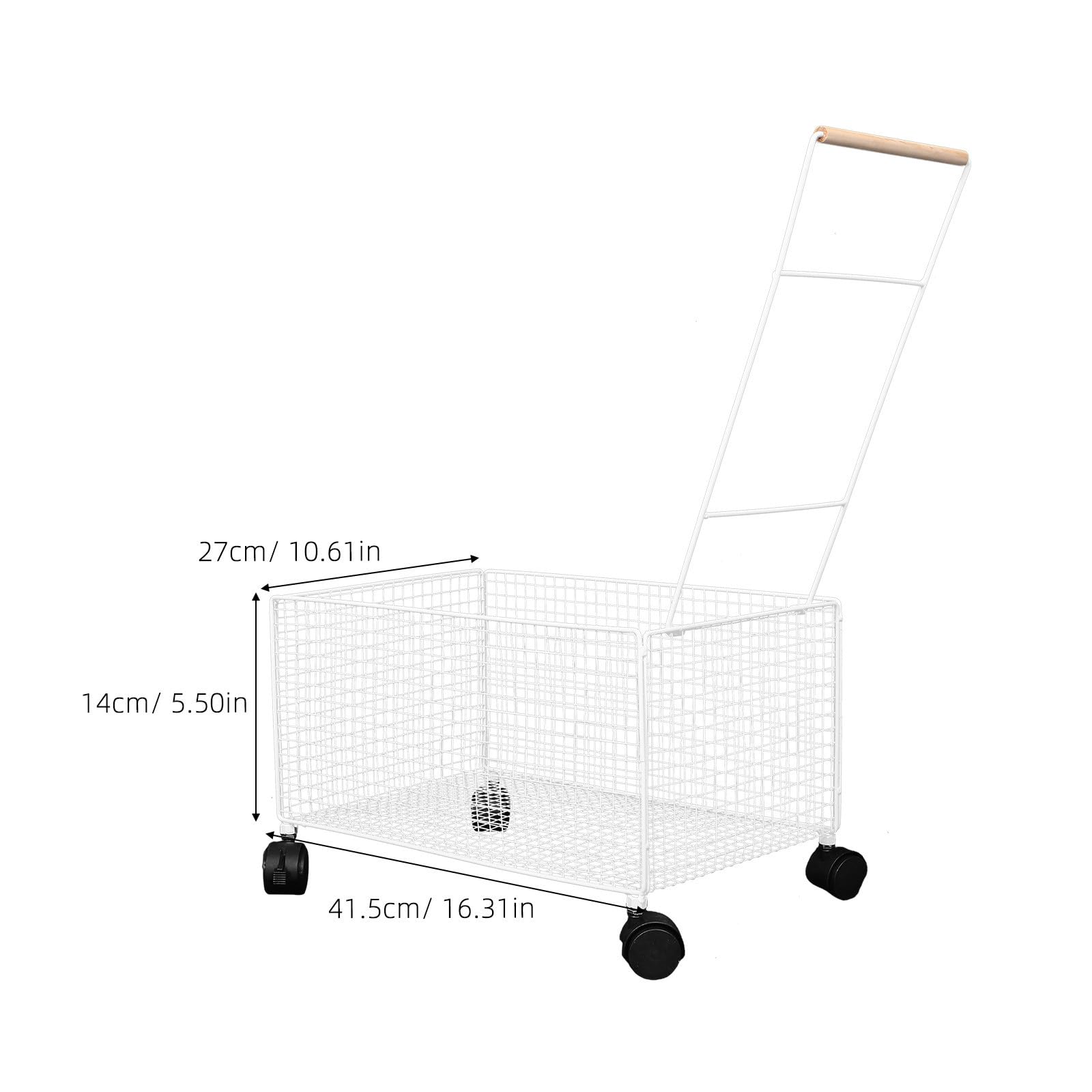 Großer Weißer Wäschekorb aus Eisen mit Rollen für Schlafzimmer und Haushalt Große Kapazität Leicht Beweglich und Minimalistisch im Design