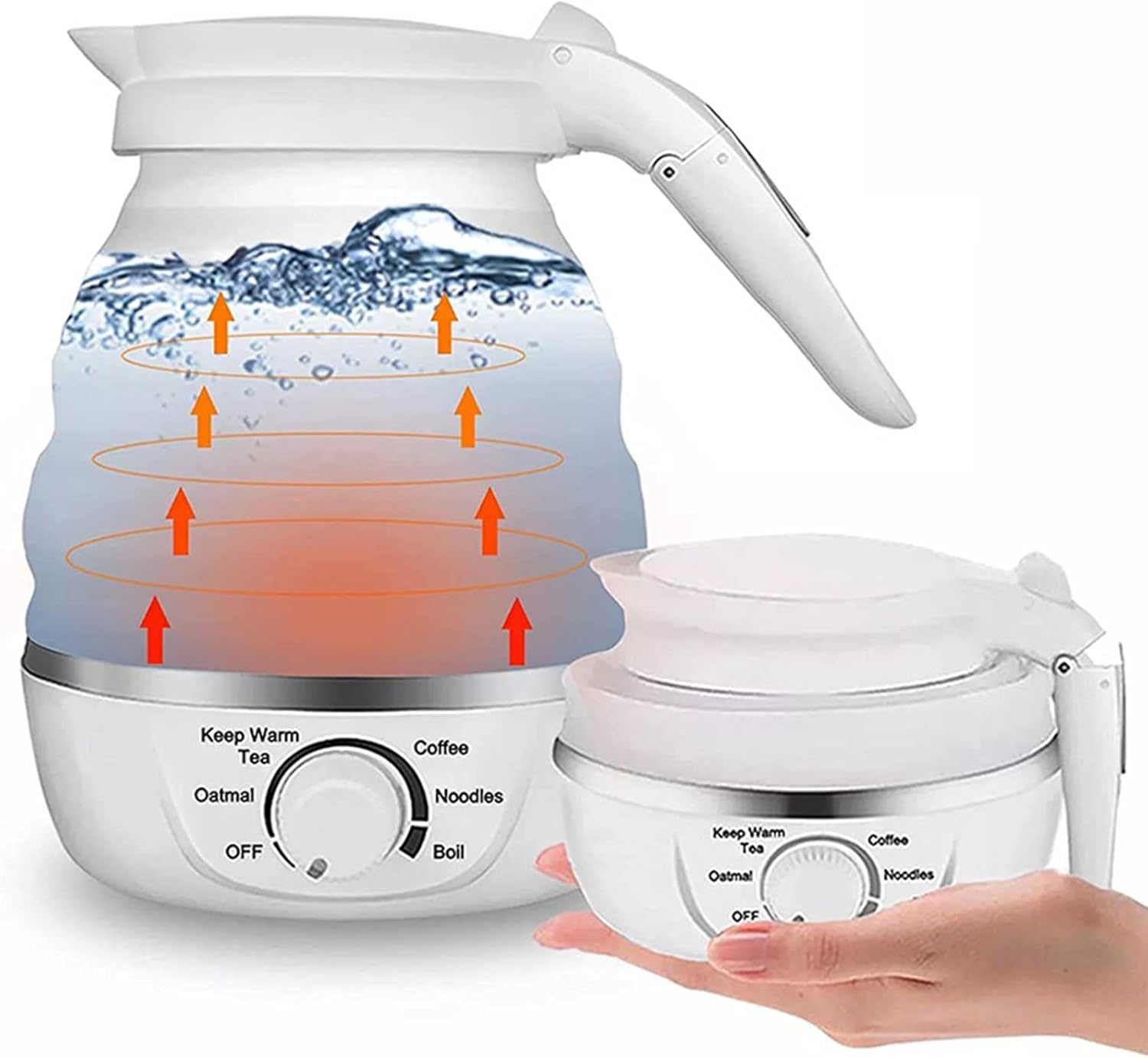 Kettle Electric 600ml Silicone Mini Portable Fold Thermostat Kitchen Home Travel Business Keep Warm Automatic Power Off
