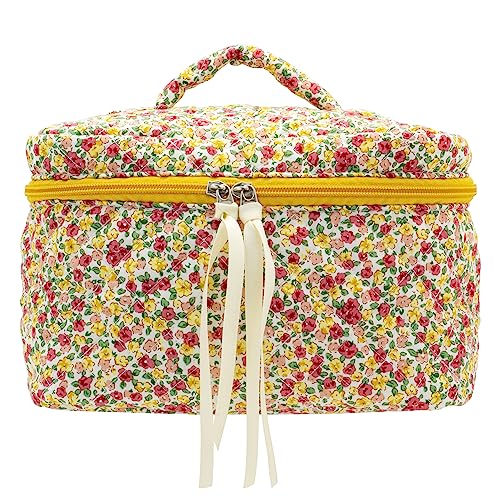 PAZIMIIK Quilted Makeup Bag Large Travel Cosmetic Case