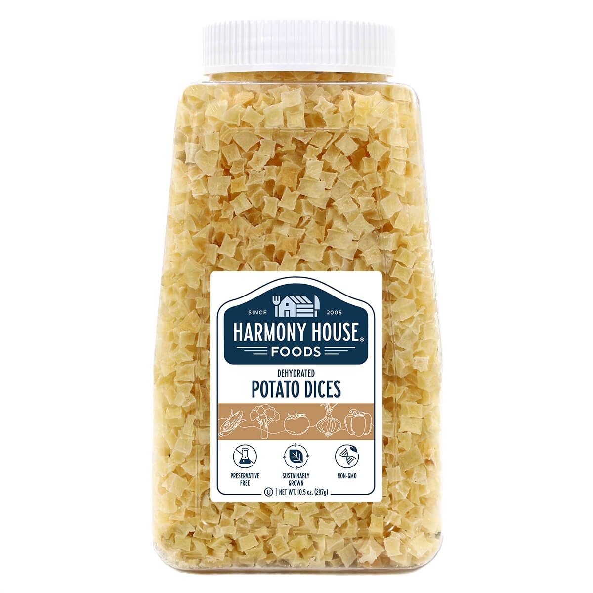 Foods Dehydrated Diced Potatoes - Dried Potato Pieces, For Hash Browns, Stews, Soups, Home Fries, and More, 10.5 Ounces