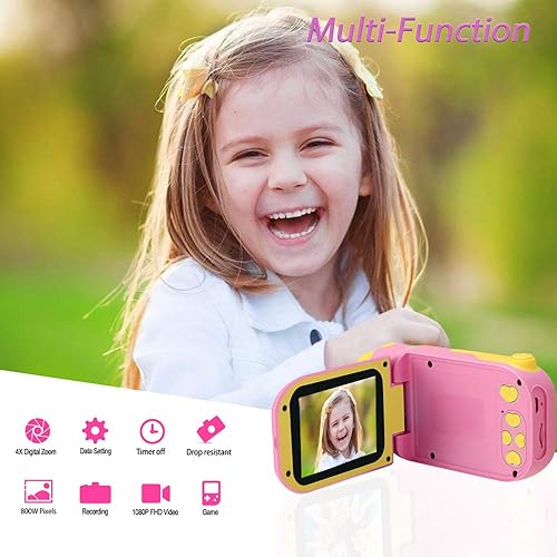 Miniatura 2 de Hyleton 1080P FHD Cámara de video digital para niños Videocámara con pantalla de 24 para niños de 3 a 10 años