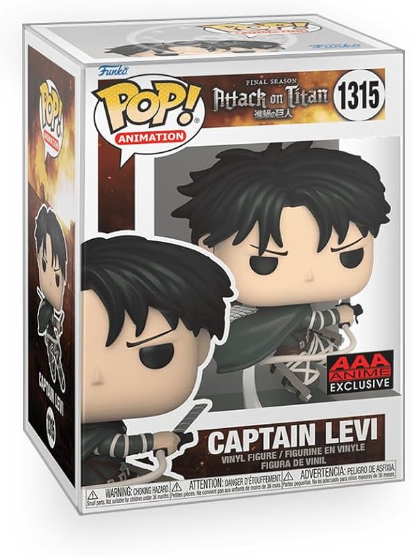 Epic Collectibles Pop Anime: Attack on Titan - Captain Levi Vinyl Figure | Exclusive Bundled with Box Protector Compatible for Funko