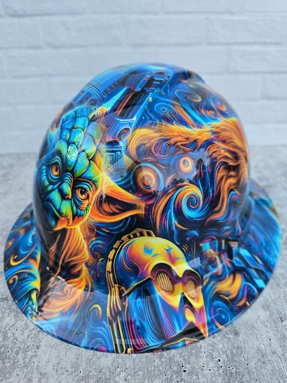 Galaxy Far Far Away Dipped Full Brim Hard Hat, ABS Material, 6-Point Ratchet Suspension, ANSI Z89.1 Certified