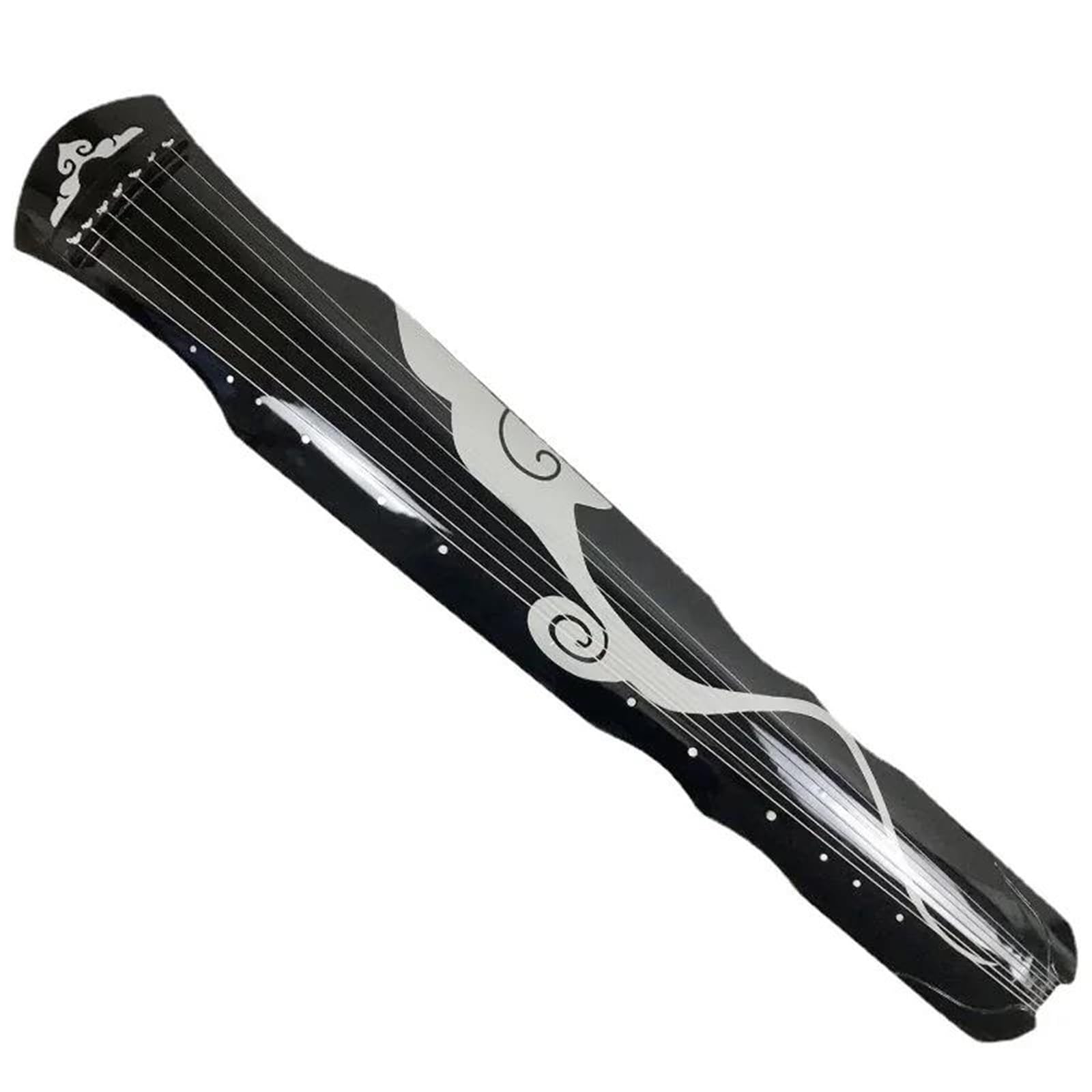 Fuxi Guqin 7 Struny 123cm Ręcznie Robione Drewno Paulownia Początkujący Guqin Instrument Tradycyjny Chiński Instrument Cytra Prezenty(Black1,3)