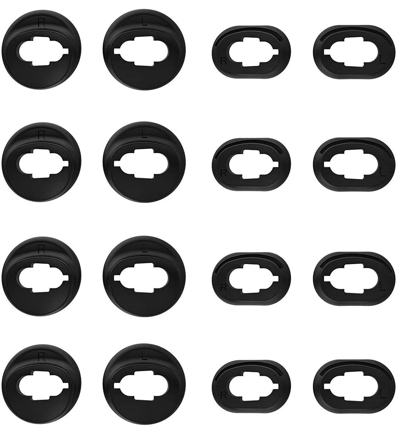 ALXCD 8 Pairs Silicone Galaxy Buds Live Ear Tips Silicone Adapter Ear Wing Tips Replacement Earbuds Tips Compatible with Galaxy Buds Live SM-R180 Accessories Rubber Earbuds Tips 8 Pairs [Black/SL]