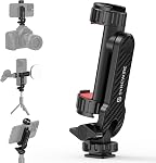 SYNCWIRE Phone Tripod Mount, Universal Cell Phone Holder Tripod with 2 Cold Shoe and 1/4" Screw, 360° Rotates & 180° Tilts Adjustable Smartphone Mount Adapter for Enhancing Mobile Photography Setup