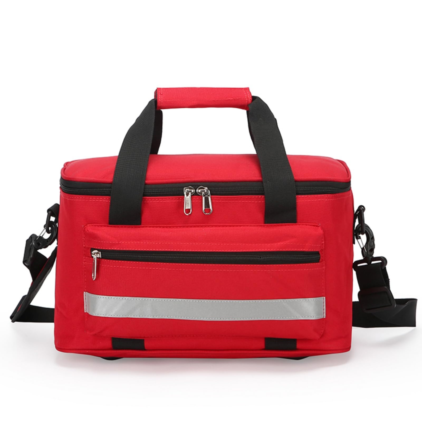 Lcoygia Empty First Aid Bag, Emergency Medical Bag with Reflective Strips, Portable Medicine Storage Bag for Travel, Camping, Car, Outdoor and Home. (Red)