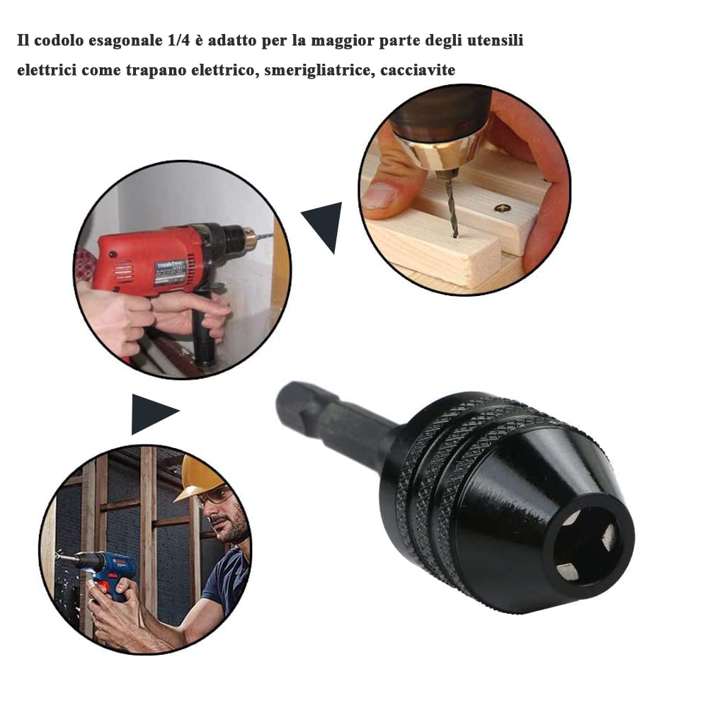 Mandrino Trapano Universale 1,5-13mm Con Adattatore SDS Plus - Kit Completo Per Fai Da Te - Foto 7