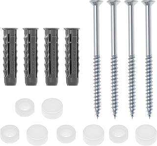 2 Sets Toilet Bidet Anchor Bolts Set Bathroom Toilet Pan to Floor Fixing Kit Repair Fitting Includes Screws Wall Plugs Washers End Caps