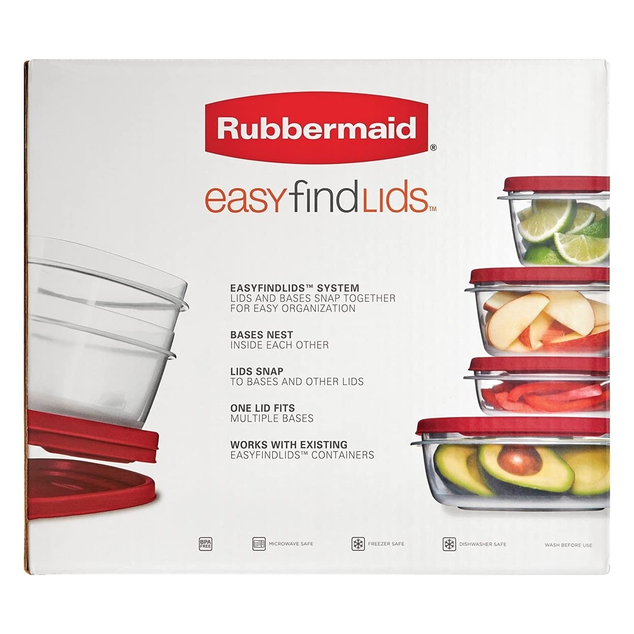 ★50%OFFタッパーウェア　手作りメイト(3セット) Amazon.com - Rubbermaid 50-Piece Easy Find Lids Food Storage Set