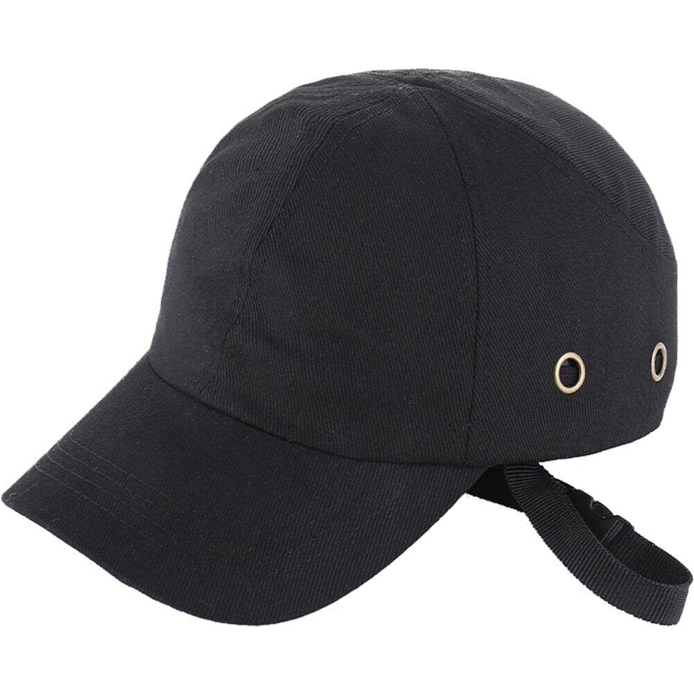 Casiler Black Hard Hat, Head Protection 4 Holes Bump Cap Work Safety Helmet Abs Inner Shell Baseball Hat Style Protective