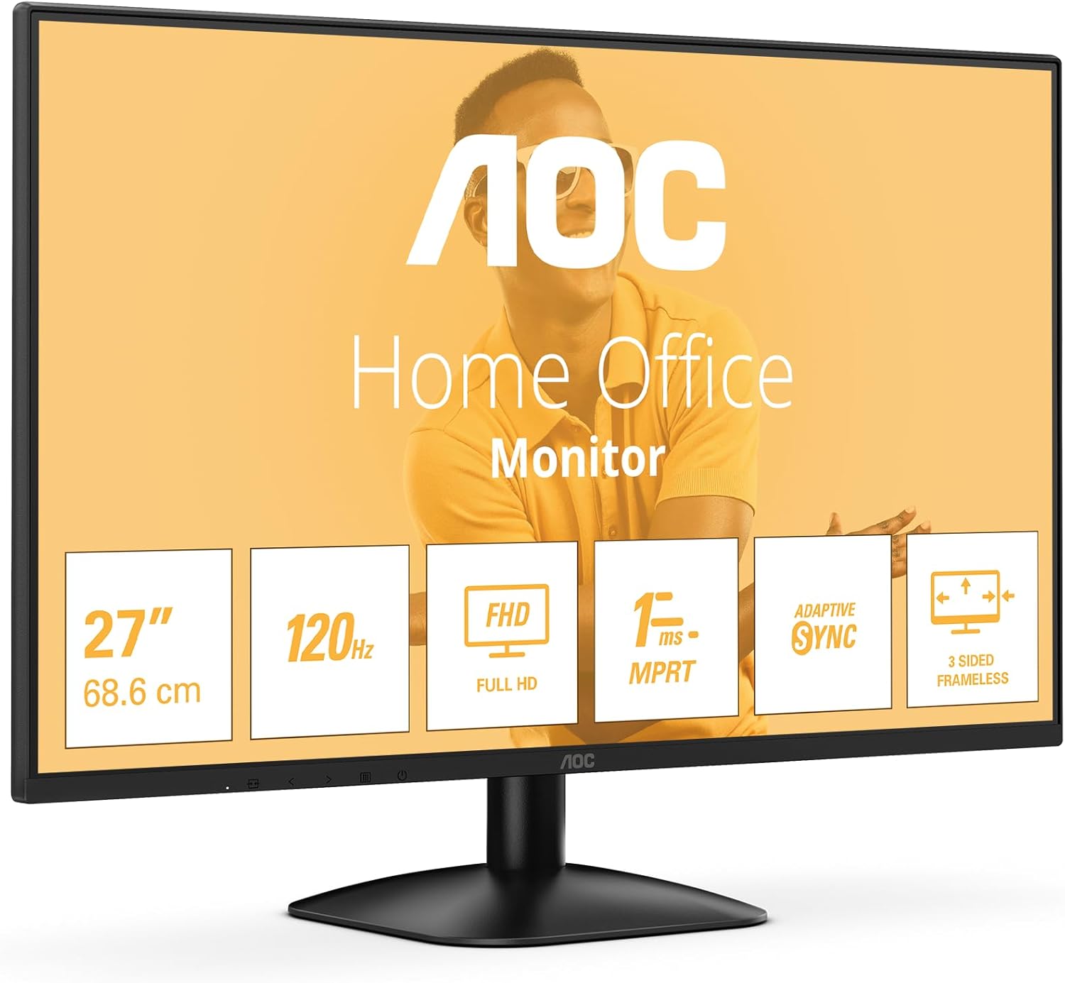 AOC 27B31H - 27 inch Full HD Monitor, 120 Hz, Adaptive Image Synchronization (1920x1080, 1x D-Sub, 1x HDMI 1.4) Black