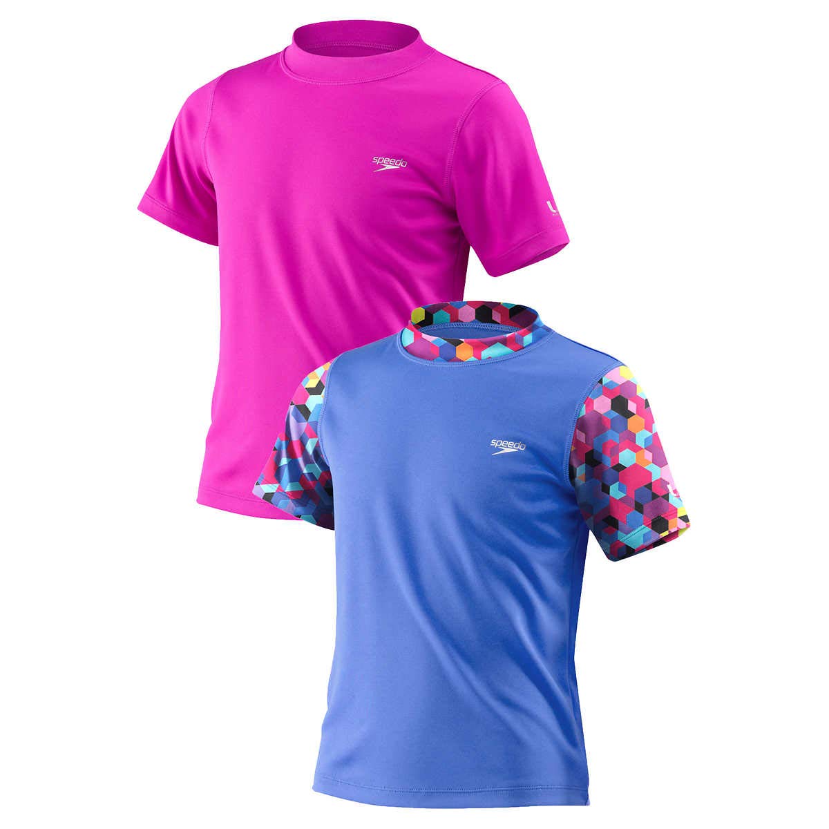 Speedo Girl's Rash Swim Tee Set of 2