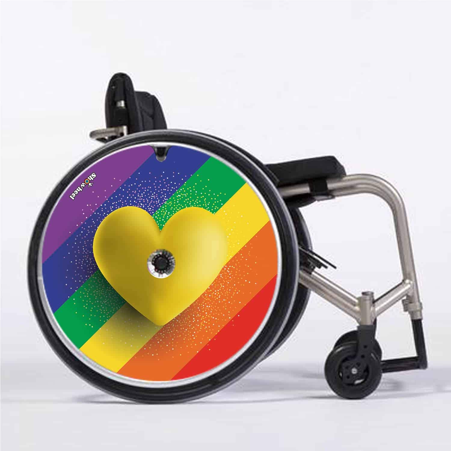 Cubre Radios Silla de Ruedas (Par) para Aro Impulsor 52,51 a 53,50cm de Diámetro Exterior con Fijaciones Redondas - Coeur arc en ciel