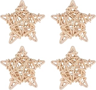 STOBOK 4pcs Small Animal Activity Toy Star Rattan Rabbit Chew Ball Woven Grass Play Ball Toy for Cat Hamster Gerbils Chinchilla Birds Guinea Pig