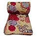 Produktbild Handicrunch 100% Baumwolle Quilt Blumenmuster Beige Wohnkultur Kantha Reverssible Tagesdecke Queen Size Stich Gudri 101 "x 91 " Zoll