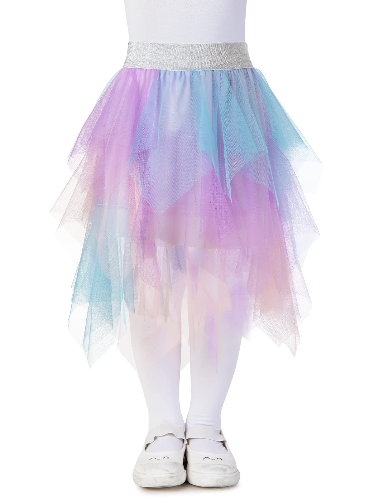 Tüllrock für Mädchen Elastischer Bund, Unregelmäßiges Tutu Tütü Rock mit Unterrock,Tüllrock für Kinder Teenager Erwachsene für Tanz Party Kostüm Prinzessin