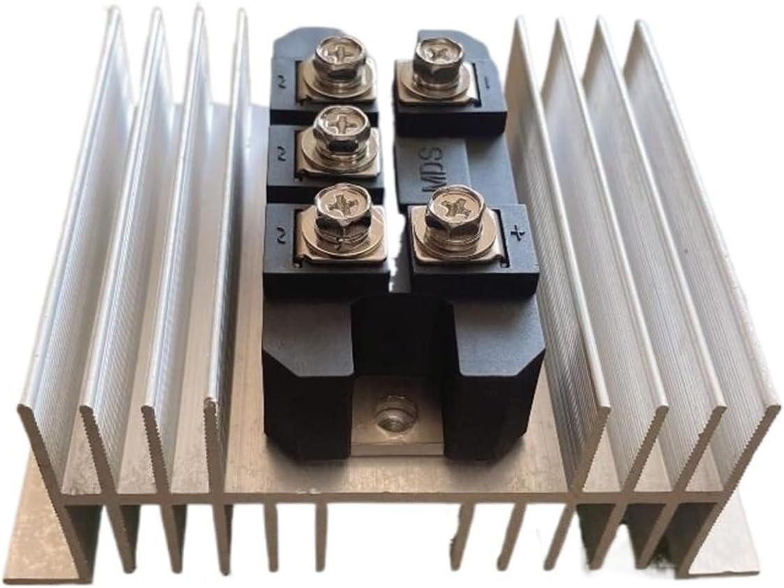 MDS150A 3-Phase Diode Bridge Rectifier 150A Amp 1600V Bridge Rectifier with Heat Sink 125mm x 90mm x 50mm (Color : MDS100A)