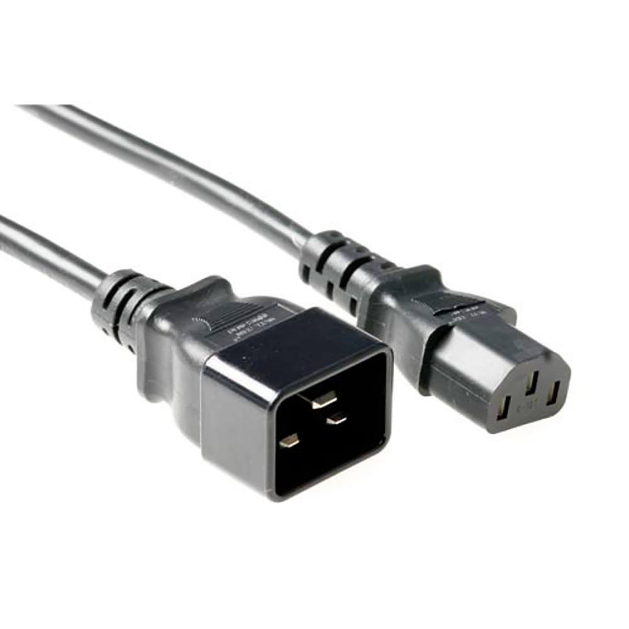 ACT Netzkabel C13 auf C20, Kaltgerätekabel C13 Buchse auf C20 Stecker, 1m, IEC 60320 Netzkabel, für PC und PDU – AK5440
