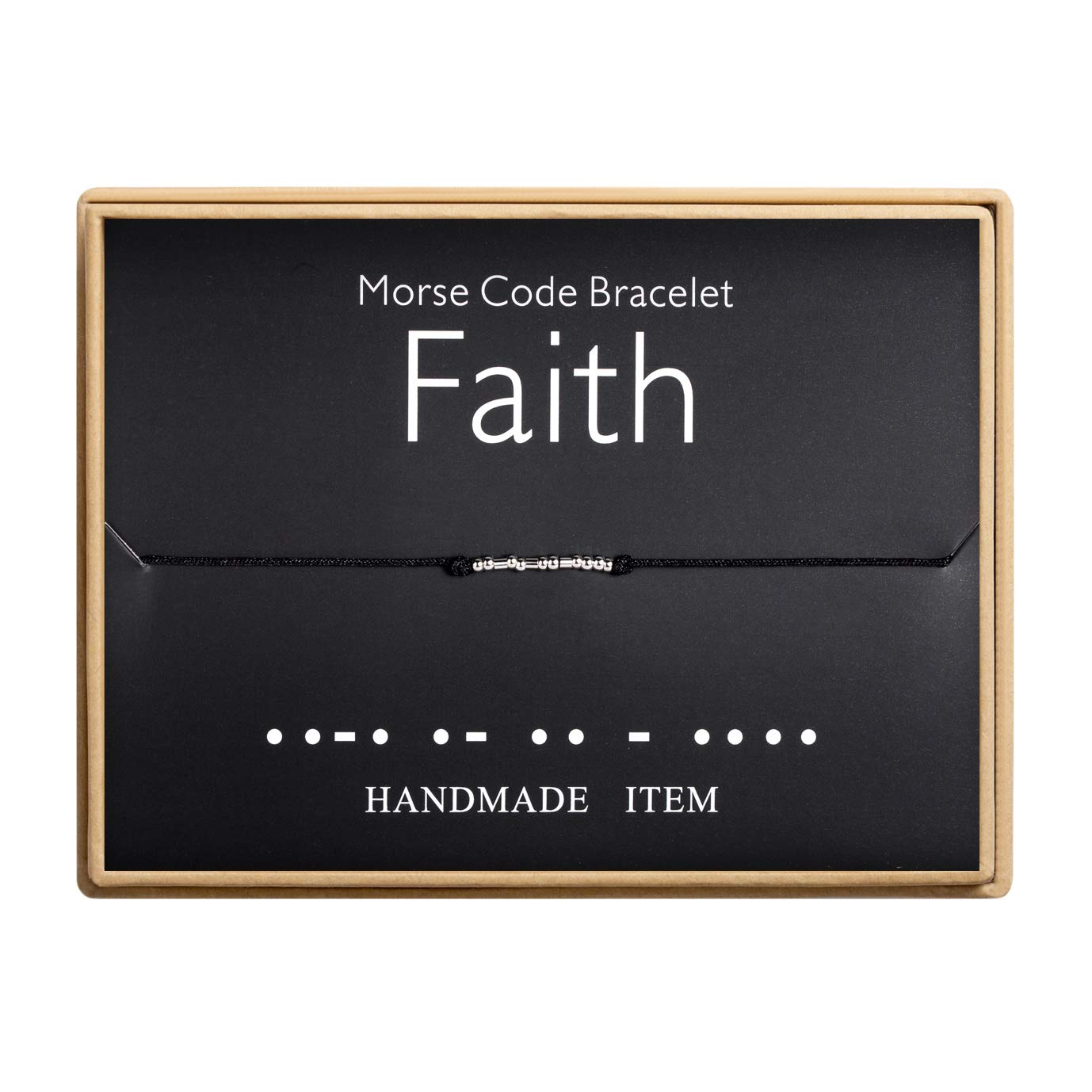 Faith Morse Code Bracelet Handmade Bead Adjustable String Bracelets Inspirational Jewelry for Women