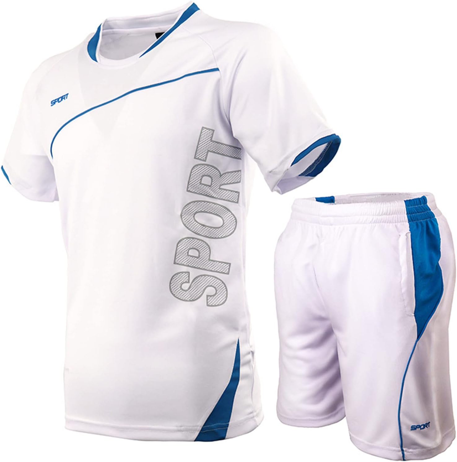 HULGMen's Tracksuit 2 Piece T-Shirt + Shorts Summer Short Sleeves Round Neck Suit Set Casual T-shirt Gym T Shirts Men
