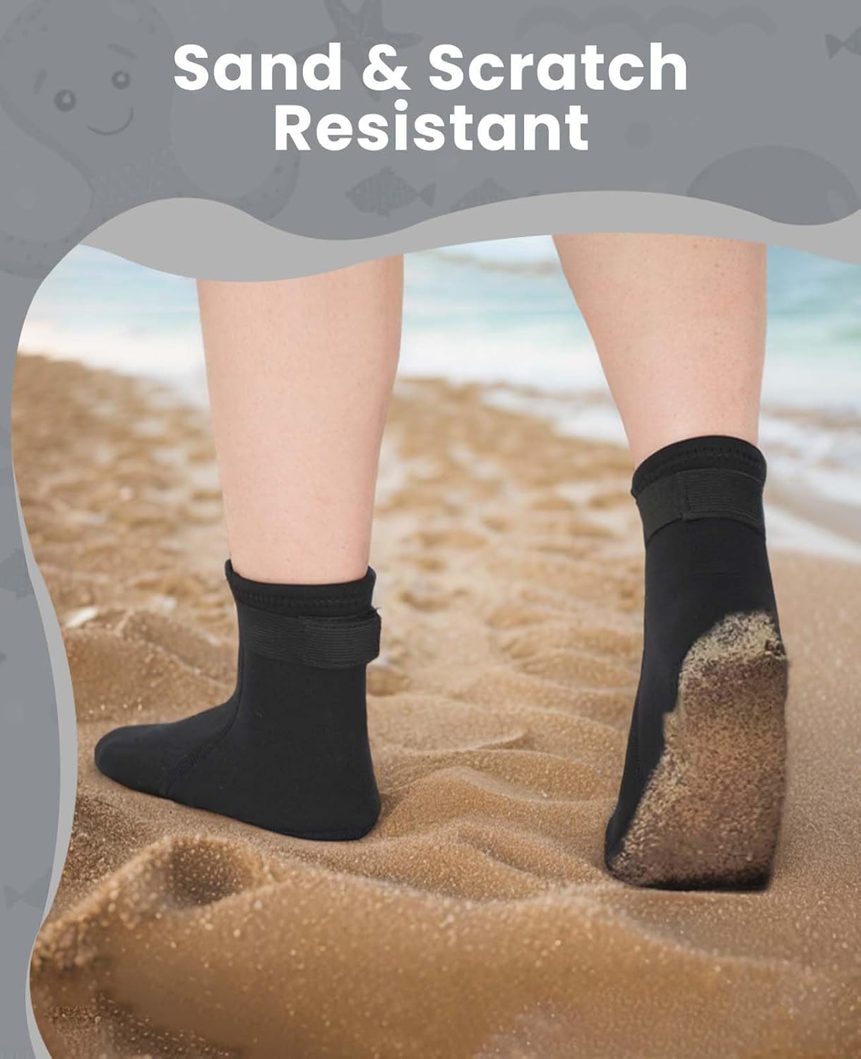 Gogokids 3mm Neoprene Wetsuit Socks for Kids, Keep Warm Toddler Water Socks, Anti-Scratch, Non-Slip, and Anti-Scald - Image 6