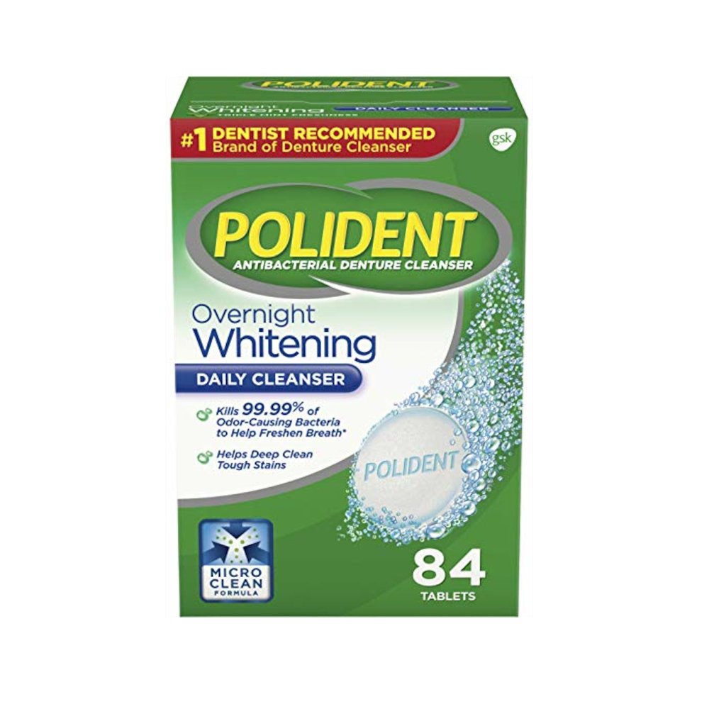 Polident Overnight Denture Cleanser, 84 Count