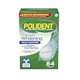 Polident Denture Cleanser Antibacterial Overnight Whitening Triple Mint Freshness - 84 Tablets (Pack of 3)