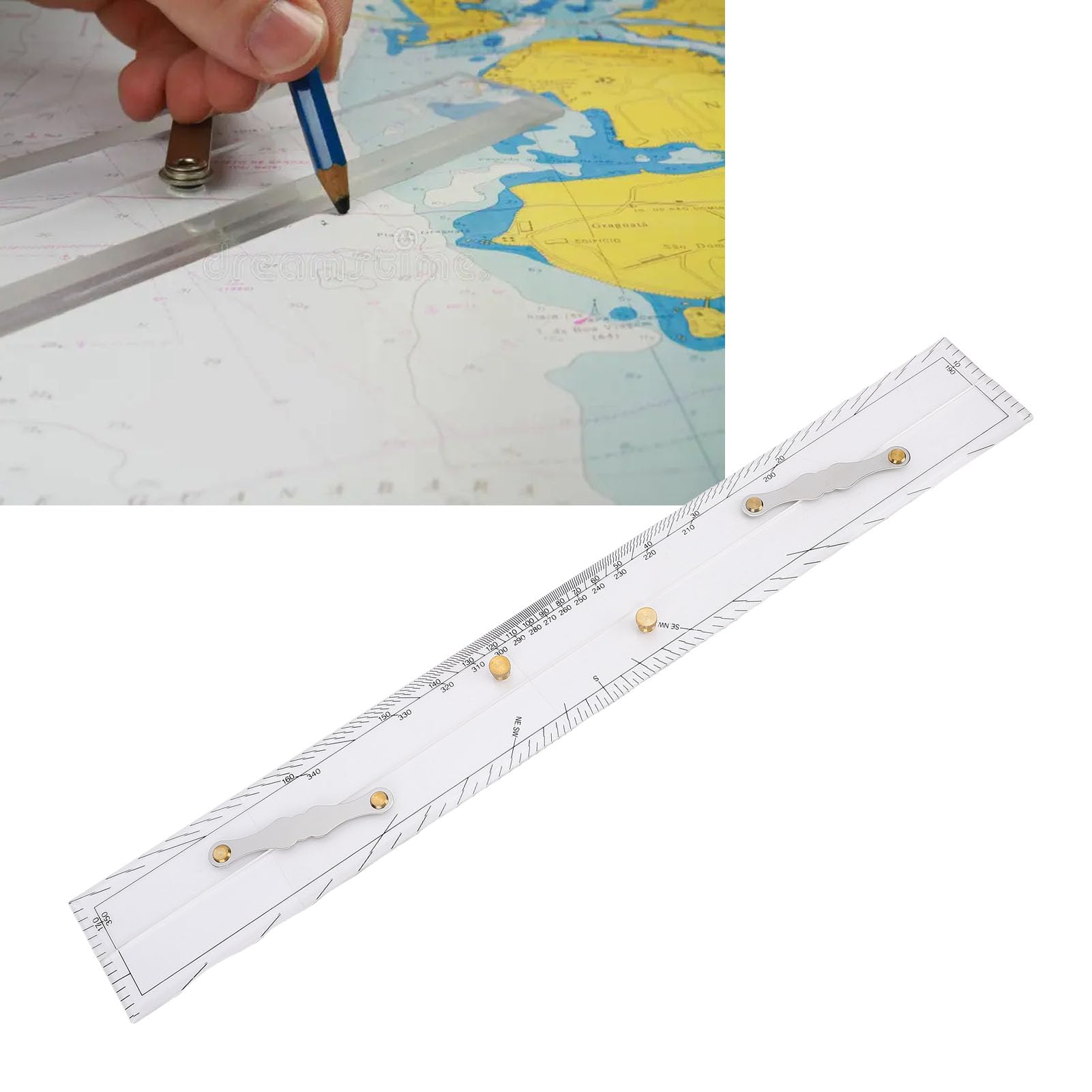 600 Mm Navigation Maritime Règle Parallèle - Haute dureté Transparent Outil Acrylique pour le Traçage du Graphique Nautique