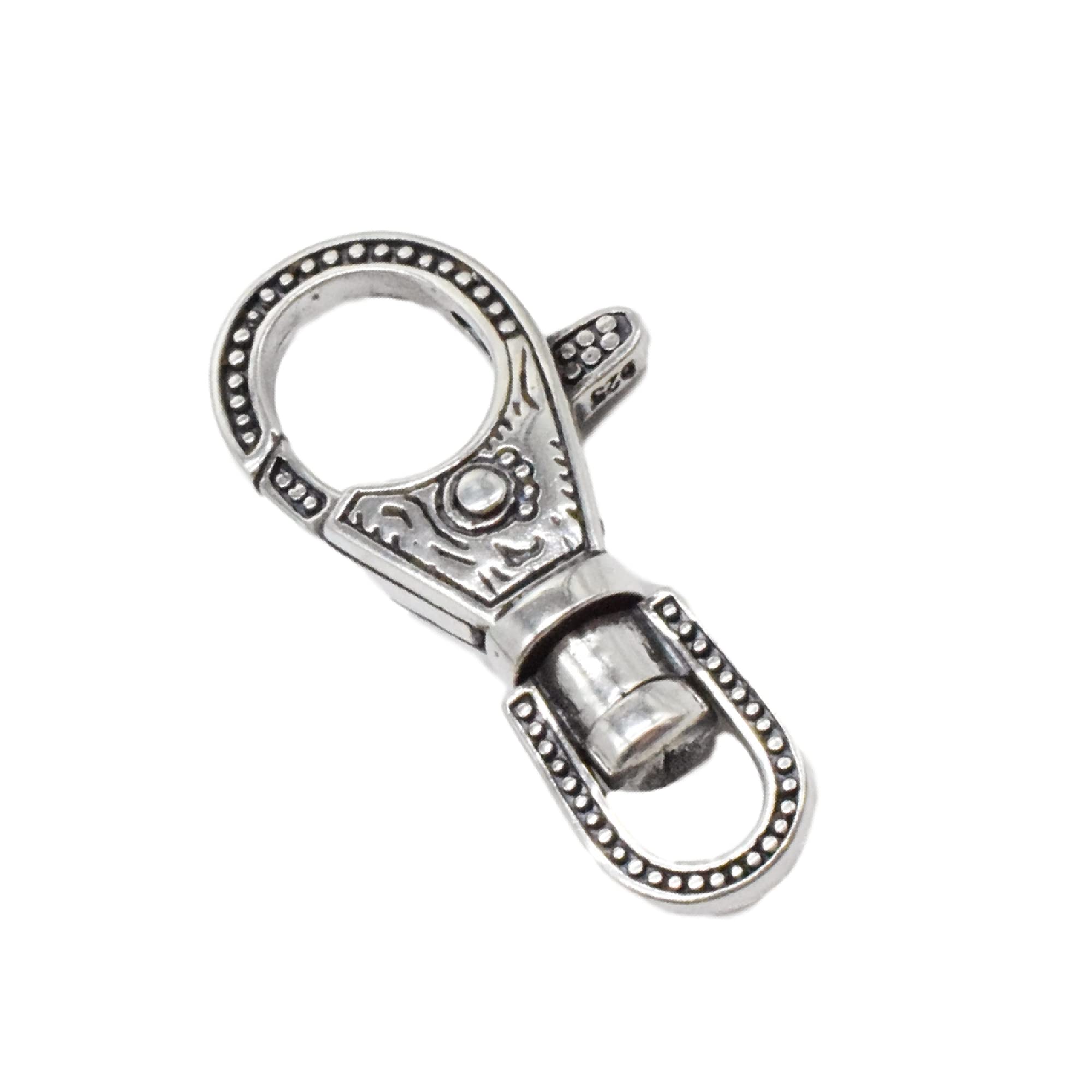 Karabinerverschluss, 925 Silber, drehbar, großer Karabinerverschluss, Armbandverschluss, Halskettenverschluss