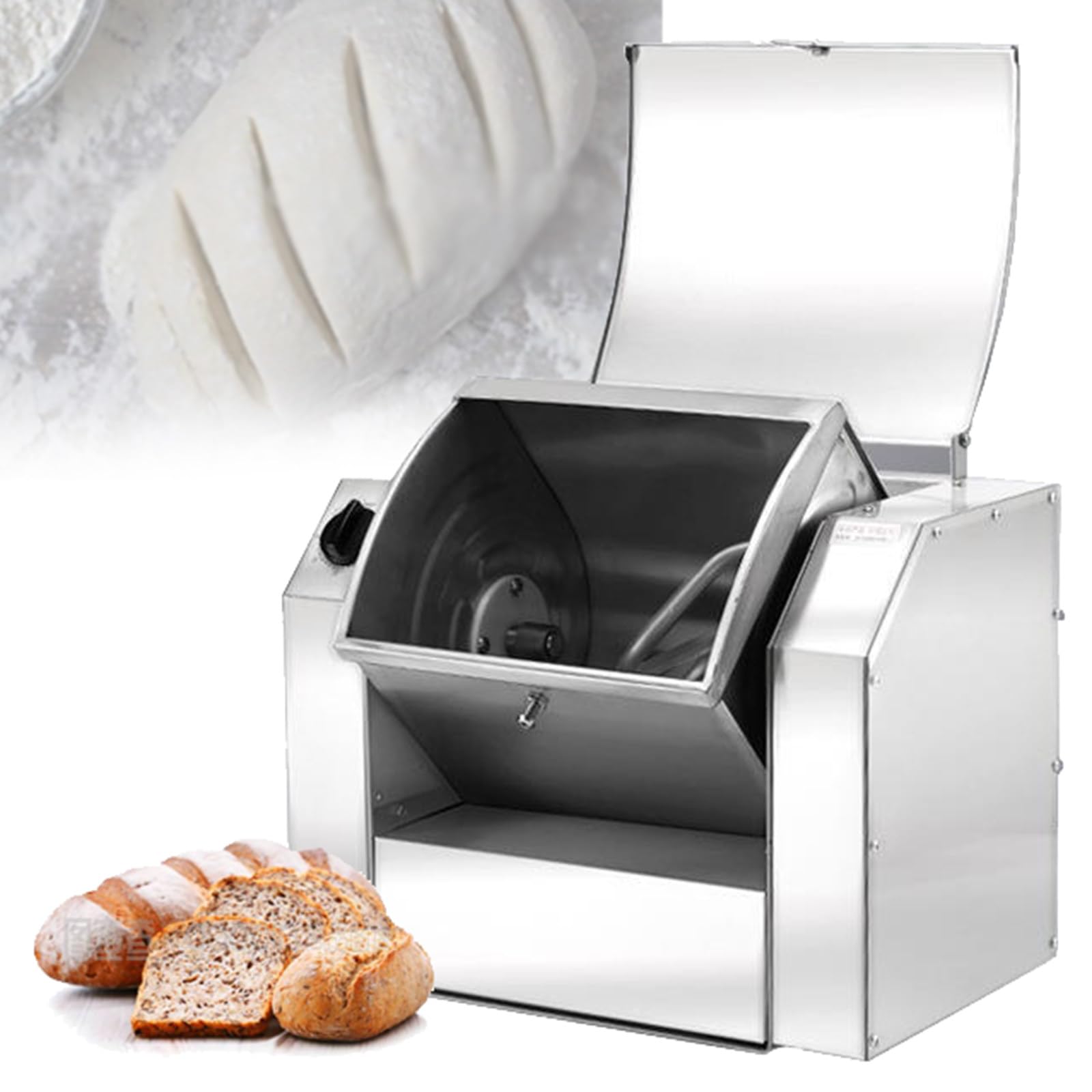 ZMJGLL Commercial Dough Mixer Mixing Machine 3kg/5kg Electric Food Mixer Heavy Duty Flour Mixer Dough Kneading Machine w/Timing Function for Home Restaurant (5kg)