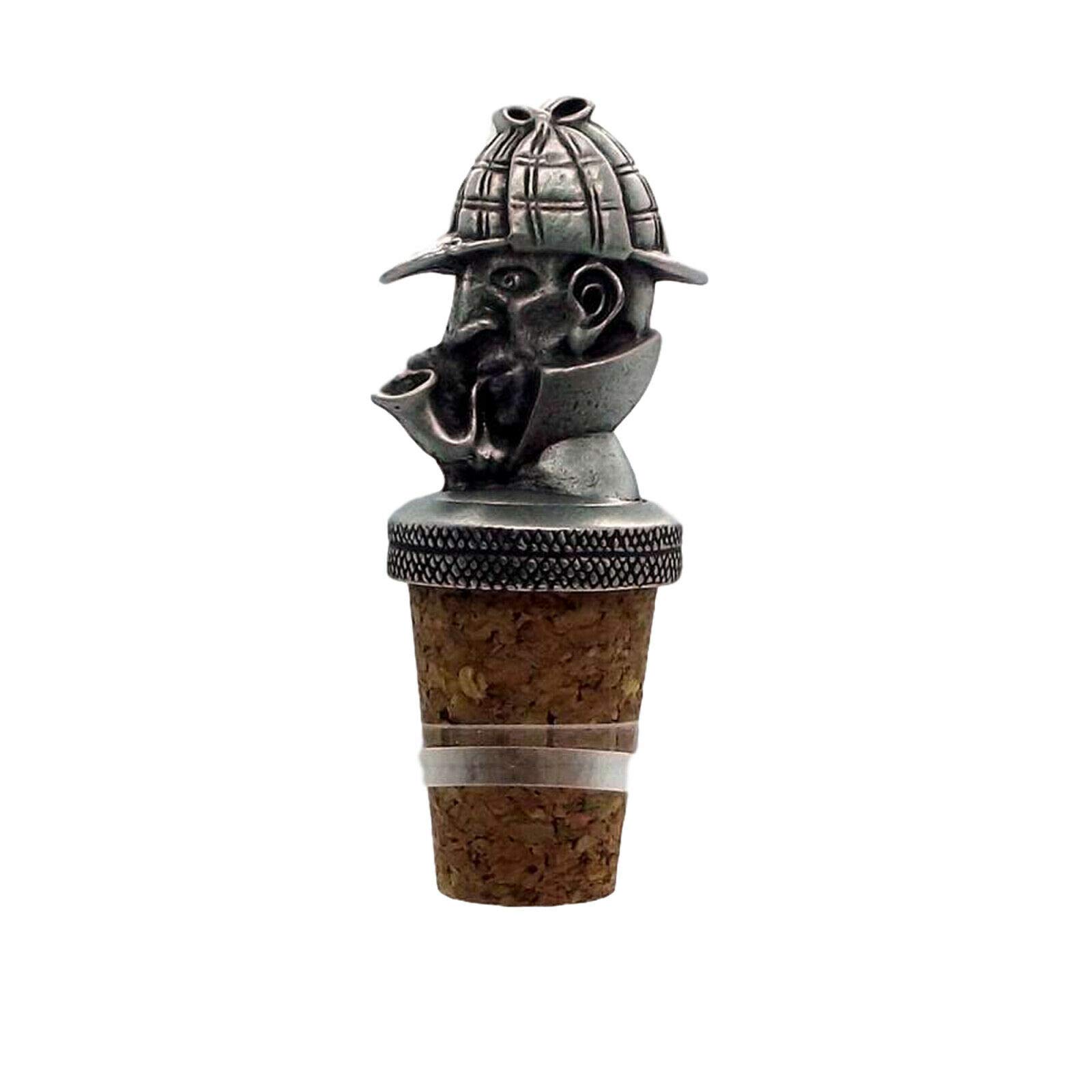 Smartbadge® Sherlock Holmes Crafted Pewter Bottle Stopper/Wine Saver + 59mm Button Badge